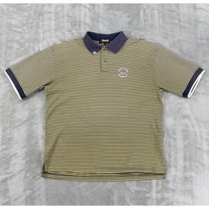 Vintage Ashworth Polo Shirt Mens L Golf Country Club Made In USA Yellow Blue
